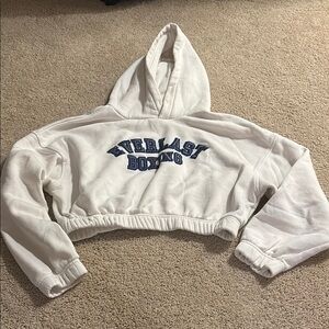 Everlast White and Blue Cropped Hoodie